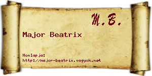 Major Beatrix névjegykártya