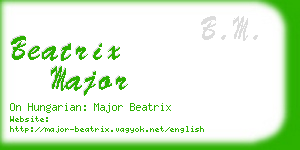 beatrix major business card